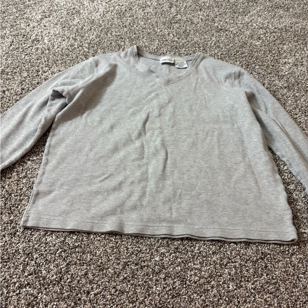 Cabin Creek Gray Long Sleeve Top